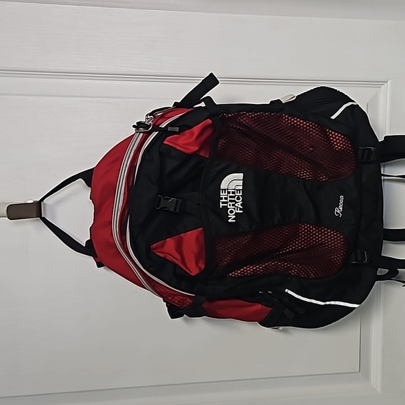 The North Face Recon Backpack - black & red Hiking School Travel (NOTE)